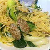 あさりとほうれん草と長ネギのパスタ